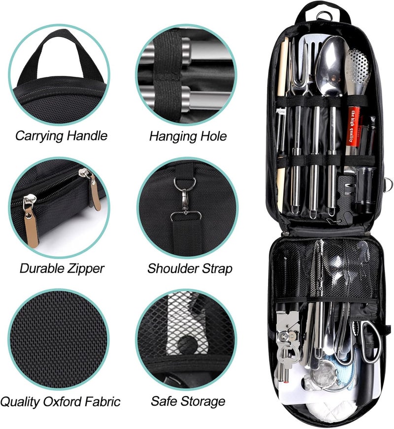 PRETTYFINE 35 Pcs Camping Kitchen Utensil Set Outdoor Kitchen Gear, Outdoor Cooking and Grilling Utensil Travel Set Perfect for Camping Accessories Cooking, RV Camp. Camping, BBQs, Parties and More - Image 2
